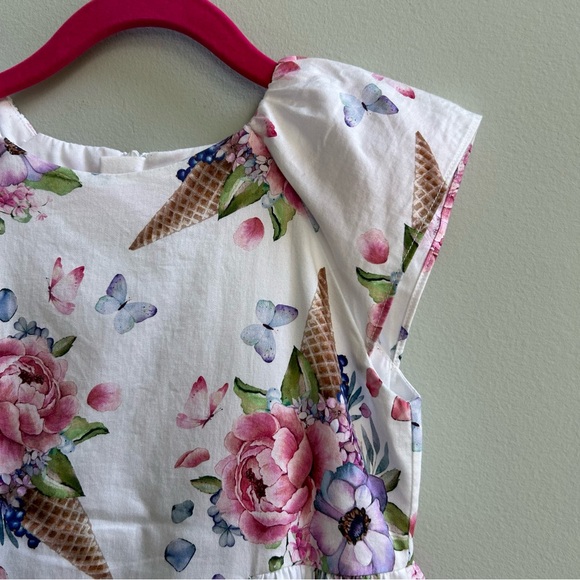 Mayoral Girls Floral Ice Cream Cone Dress Size 7, 122cm - Picture 4 of 10